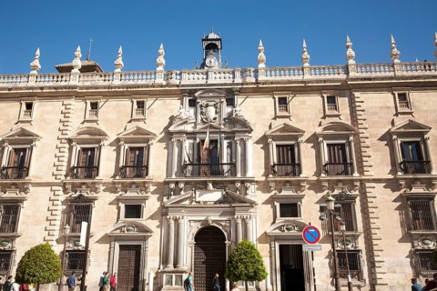 Real Chancilleria, Royal Chancellory building, in Plaza Neuva, Granada, Spain, Europe