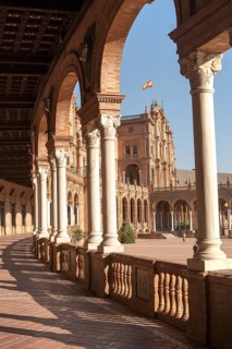 The Plaza de España, Seville, Spain built for the Ibero-American Exposition of 1929. It is a