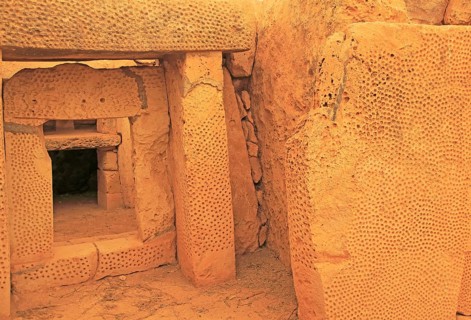 Mnajdra neolithic megalithic prehistoric temple complex site, Malta, Europe