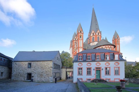 Gothic St George's Cathedral and baroque castle, castle, Limburg Cathedral, inner courtyard, old