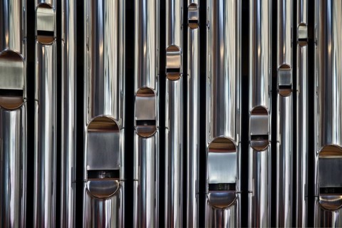 Open labial pipes, organ pipes, detail, Cathedral, Cathedral Church of St. Blasii in Braunschweig,
