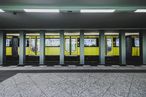 The underground line 7 runs at Bismarckstraße in Charlottenburg in Berlin, 27 February 2024.