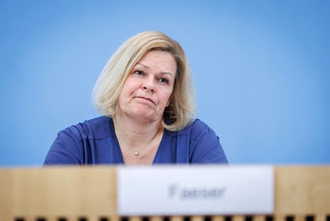 Nancy Faeser, Federal Minister of the Interior and Home Affairs, recorded during the Federal Press