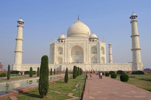 Taj Mahal, built by the Grand Mogul Shah Jahan in memory of his principal woman Mumtaz Mahal, who