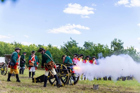 The Great Encampment near Mühlberg, also known as the Lustlager von Zeithain, was a grandiose troop