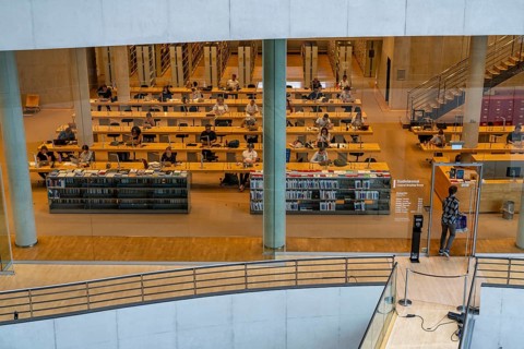 The Danish Royal Library, new building, the so-called Black Diamond, one of the reading rooms,