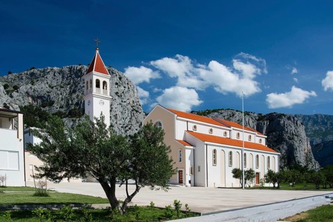 The town of Omis is located in southern Croatia at the mouth of the Cetina River into the Adriatic
