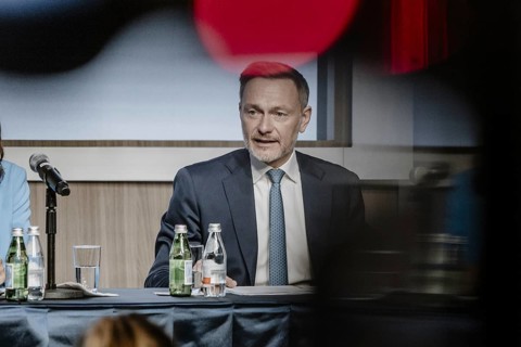Christian Lindner (FDP), Federal Minister of Finance, photographed during the press conference on