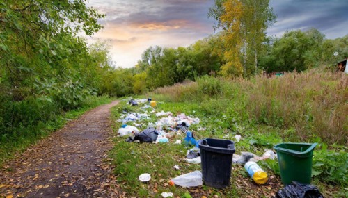 Symbolism, rubbish and waste in the landscape, AI-generated
