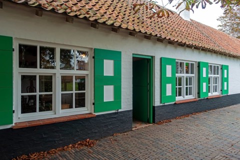 Fisherman's house in the NAVIGO Visserijmuseum, fishery museum at Oostduinkerke, Koksijde, West