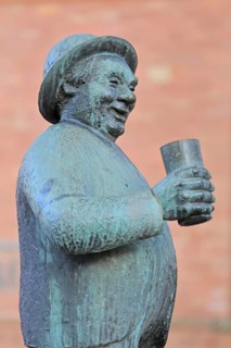 Sculpture Schoppenstecher as a symbol for wine drinker with wine cup, wine culture, cup, male