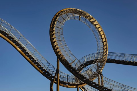 Landmark Tiger & Turtle Magic Mountain by Heike Mutter and Ulrich Genth, walk-in sculpture in the