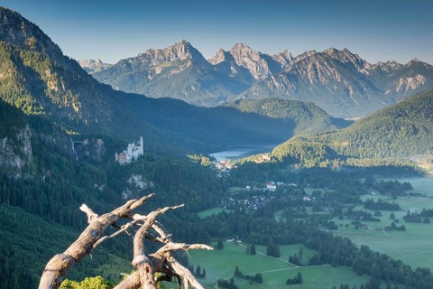 Neuschwanstein Castle, Hohenschwangau near Füssen, Ostallgäu, Allgäu, Bavaria, Germany, Europe