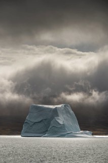 Floating iceberg, Scoresbysund or Kangertittivaq in Greenlandic, the largest and longest fjord