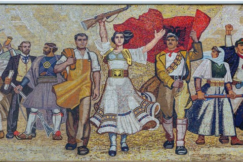 ‘The Albanians' Mosaic, Albanian Socialist Realism artwork 1980, National Historical Museum,