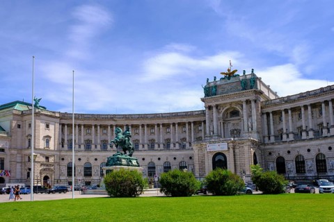 Heldenplatz, Hofburg Imperial Palace, with equestrian monument to Archduke Karl, 1st district,
