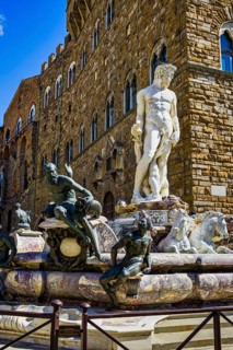 Fountain of Neptune, Palazzo Vecchio, Piazza della Signoria, Florence, Tuscany, Italy, Europe