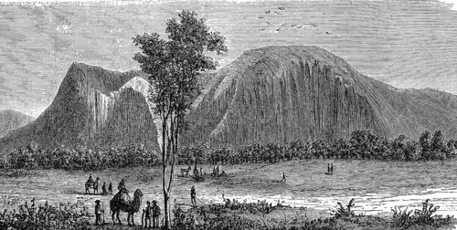 Ayers Rock, Uluru, in the centre of Australia, in 1882, Historical, digital reproduction of an