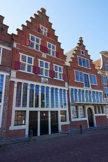 Historic stepped gabled houses in the historic centre of Hoorn, province of North Holland, West