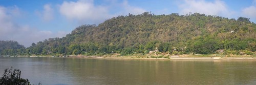 Panorama over the Mekong at Luang Prabang, Luang Prabang province, Laos, Asia