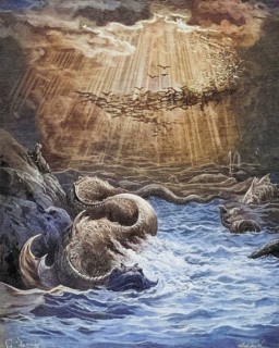 Illustration by Gustave Dore (1832-1883) for Paradise Lost, The Paradise Lost, published in 1667,