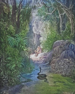 Illustration by Gustave Dore (1832-1883) for Paradise Lost, The Paradise Lost, published in 1667,