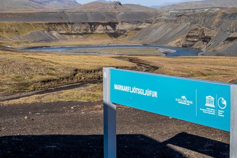 Markarfljotglufur, Markarfljot gorge, road F261 Öldufellsleid, Katla Geopark, Iceland, Europe