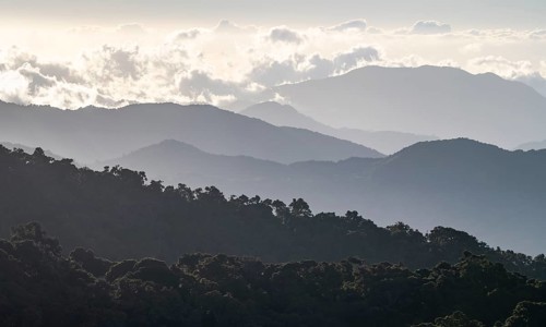 Clouds over cloud forest, mountain rainforest, Parque Nacional Los Quetzales, Costa Rica, Central