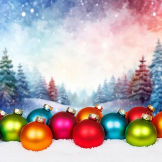 Christmas card with forest in the background card and text free space copyspace square decoration