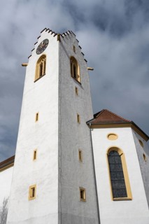 The Catholic parish church of St Nicholas in the historic upper town of Aach im Hegau, district of