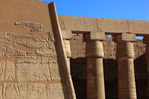 Luxor, Karnak Temple, Pillars of the Amun Re Temple in Karnak, Africa, Upper Egypt, UNESCO World