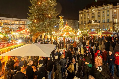 The Dresden Striezelmarkt is a Christmas market in Dresden. It has been held in Advent since 1434,