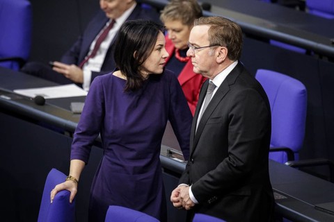 (L-R) Annalena Bärbock, Federal Minister for Foreign Affairs, and Boris Pistorius, Federal Minister