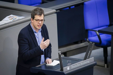Lukas charburner, MP, FDP, speaks in the German Bundestag. Berlin, 01.02.2024