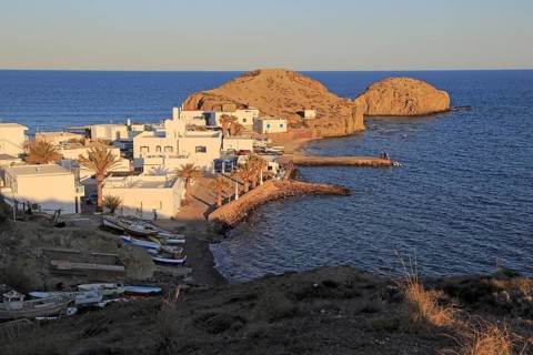 Small fishing village of Isleta del Moro, Cabo de Gata natural park, Almeria, Spain, Europe