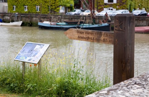 River Alde Sailor's Walk footpath sign at Snape Maltings, Suffolk, England, United Kingdom, Europe
