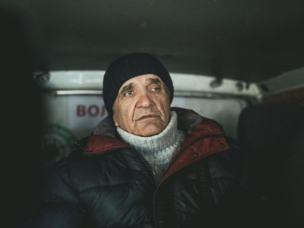 Vasily after his evacuation from embattled Kupyansk, Kharkiv Oblast, Ukraine, Europe