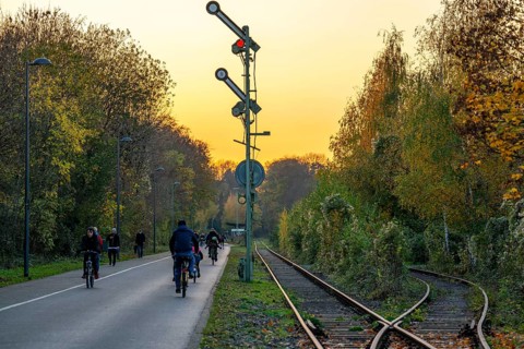 The Nordbahntrasse, a cycle path, footpath, on a former 22 KM long railway line, along the