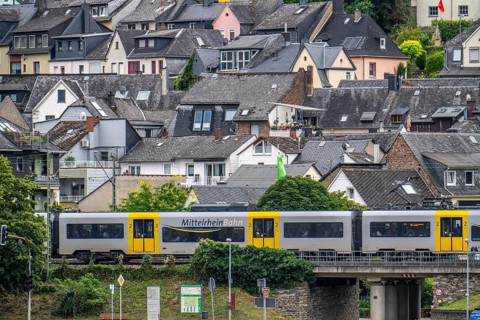 Left bank of the Rhine railway line in the Upper Middle Rhine Valley, near Oberwesel, regional