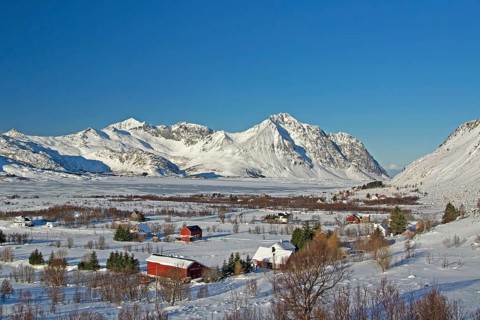 Borg on the Lofoten Islands in winter, Borg, Norway, Scandinavia, Europe