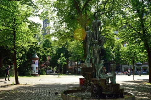 Europe, Germany, Hamburg, City, Neustadt, Großneumarkt, trendy meeting place, restaurants and pubs,