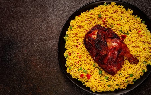 Kabsa, rice with chicken, Saudi Arabian dish, national dish, homemade, no people