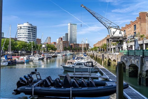 Rotterdam Marina, gastronomy, nightlife district, pleasure craft harbour, sailing boats, motor