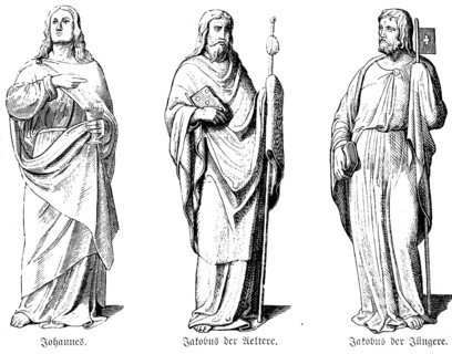 Portrait of the Apostles John, James the Elder, James the Younger, Bible, New Testament, Gospel of