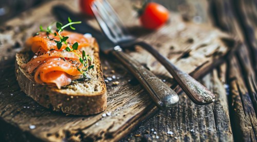 Nutritious salmon sandwich that provide big health benefits, AI generated