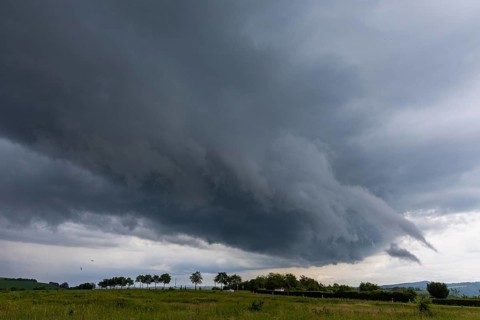 Heavy rain showers and thunderstorms over Possendorf in the Eastern Ore Mountains, Possendorf,