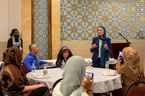 Dearborn, Michigan USA, 13 September 2024, The National Arab American convention, sponsored by the