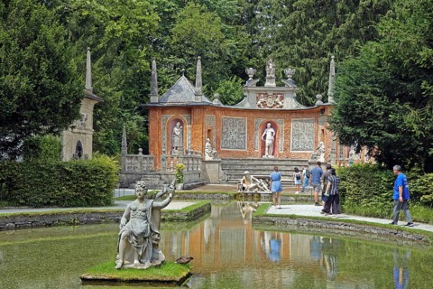 Hellbrunn Palace, pleasure palace, trick fountains, Salzburg, Austria, Europe