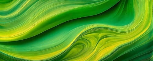 Abstract swirled pattern intertwining gradients of vibrant green and yellow colors, AI generated