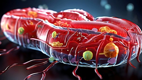 3d illustration of human glandular cell showcasing intricate organelles, AI generated